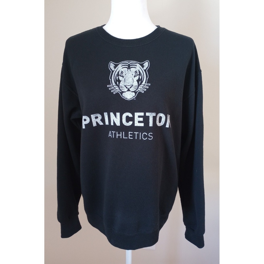 Princeton Athletics Sweatshirt Tiger Screenprint Unisex Black Medium EUC